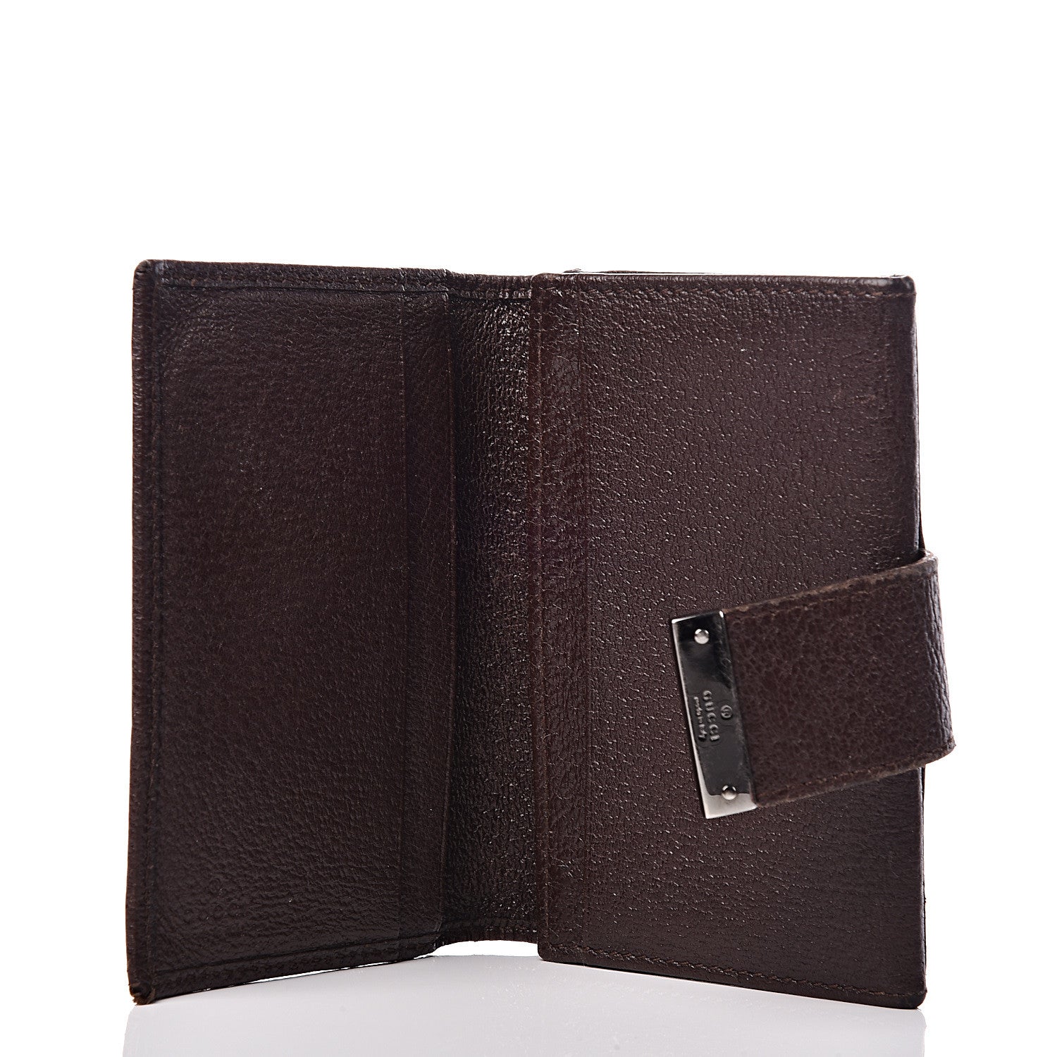 Gucci Monogram Metal Bar Compact Flap Wallet Dark Brown 5 of 9