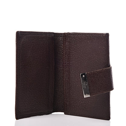 Gucci Monogram Metal Bar Compact Flap Wallet Dark Brown 5 of 9