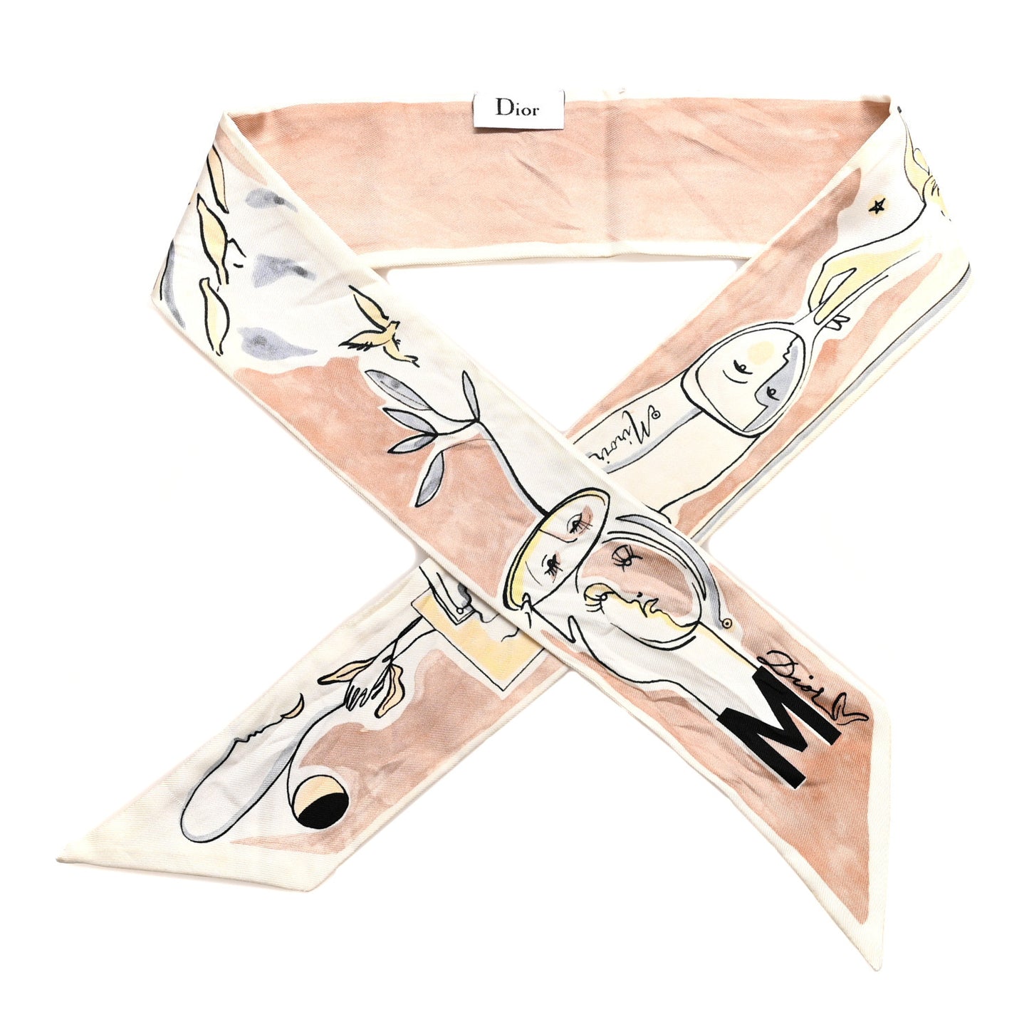 Silk Mitzah ABCDIOR "M" Scarf Pink
