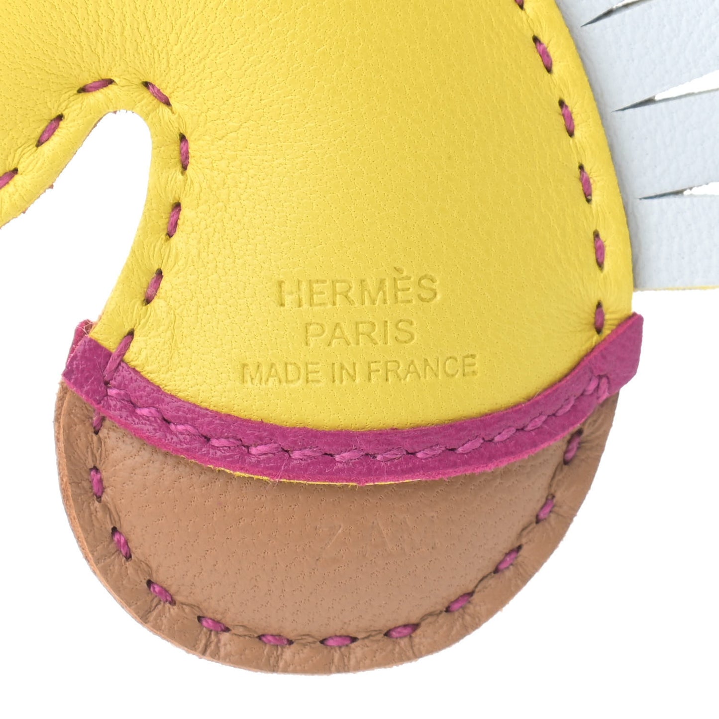 Milo Lambskin Geegee Camail Bag Charm Lime Chai Rose Pourpre
