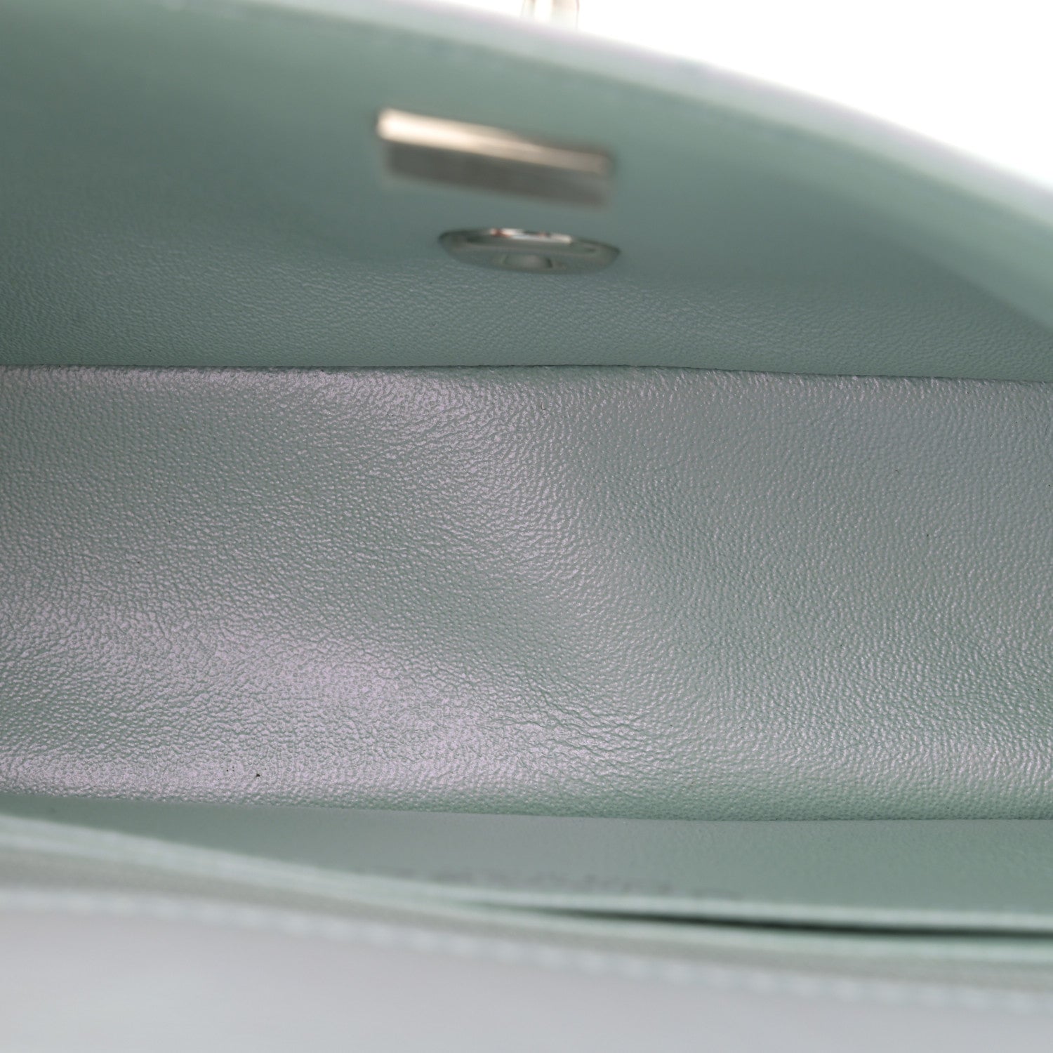 Chanel Iridescent Calfskin Quilted Mini Rectangular Flap Light Blue 5 of 11