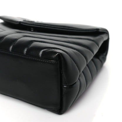 Saint Laurent Calfskin Y Quilted Monogram Monochrome Small Loulou Chain Satchel Black 9 of 9
