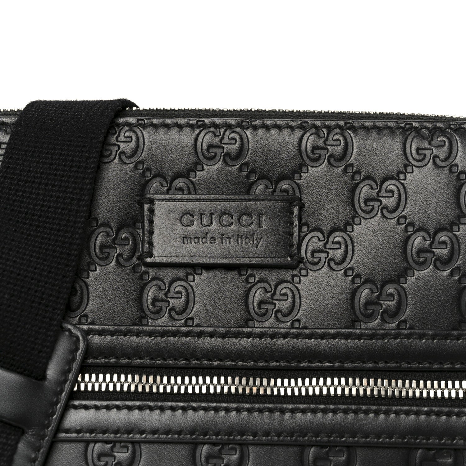 Gucci Guccissima Signature Small Messenger Bag Black 1819626