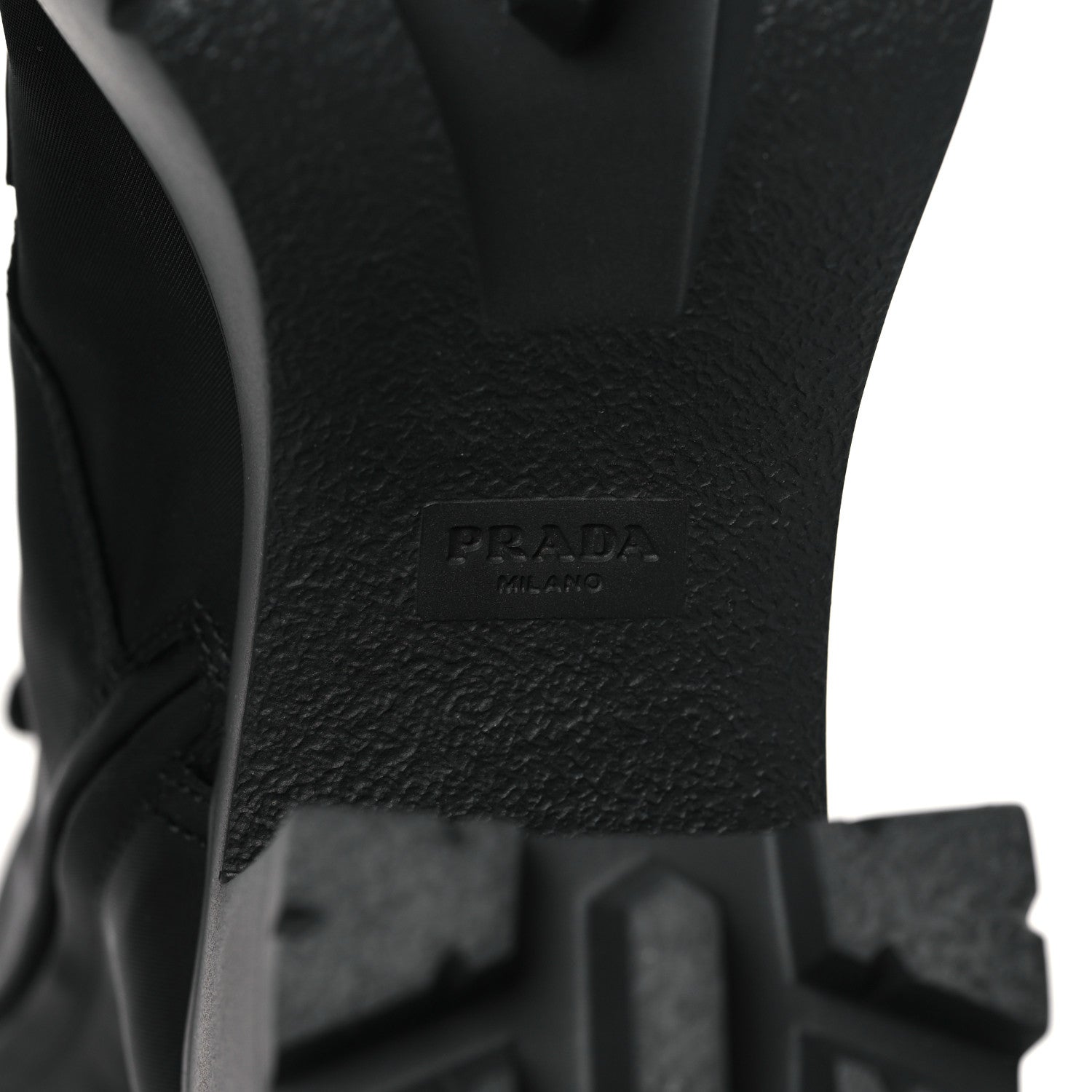 Prada Spazzolato Re-Nylon Metal Triangle Logo Lace Up 55mm Ankle Boots 39 Black 6 of 8