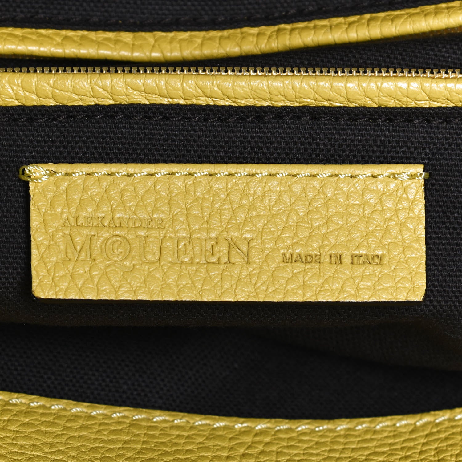 Alexander McQueen Grainy Calfskin Padlock Skull Clutch Yellow 8 of 9