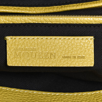 Alexander McQueen Grainy Calfskin Padlock Skull Clutch Yellow 8 of 9