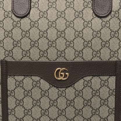 Gucci GG Supreme Monogram Web Ophidia Vertical Front Pocket Shopping Tote Brown 8 of 10