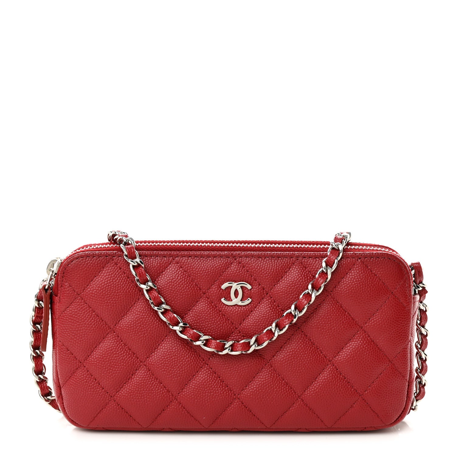 Chanel Caviar Quilted Small Clutch With Chain Dark Red 1 of 12