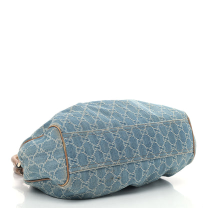Gucci Denim Monogram Medium Sukey Tote Blue 4 of 17