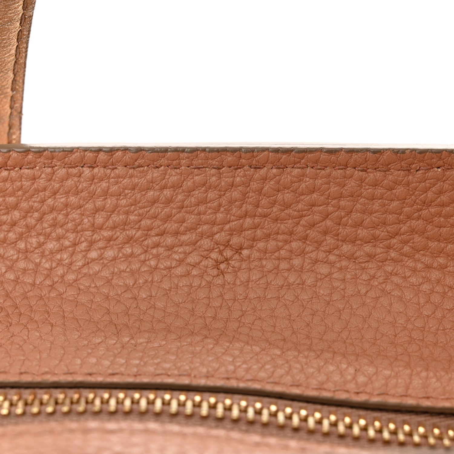 Salvatore Ferragamo Hammered Calfskin Double Handle Small Amy Tote Neutral Gold 13 of 21