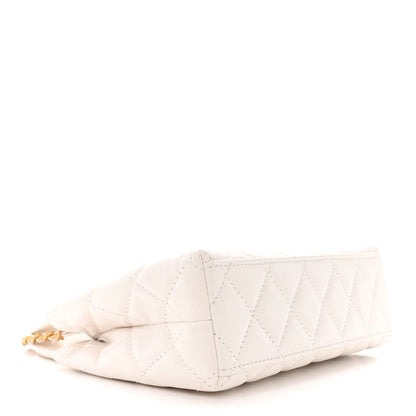 Chanel Shiny Aged Calfskin Quilted Nano Kelly Shopper White 4 of 12