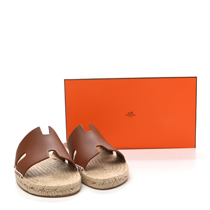 Hermes Calfskin Mens Antigua Espadrille Sandals 41 Naturel Safari 5 of 8