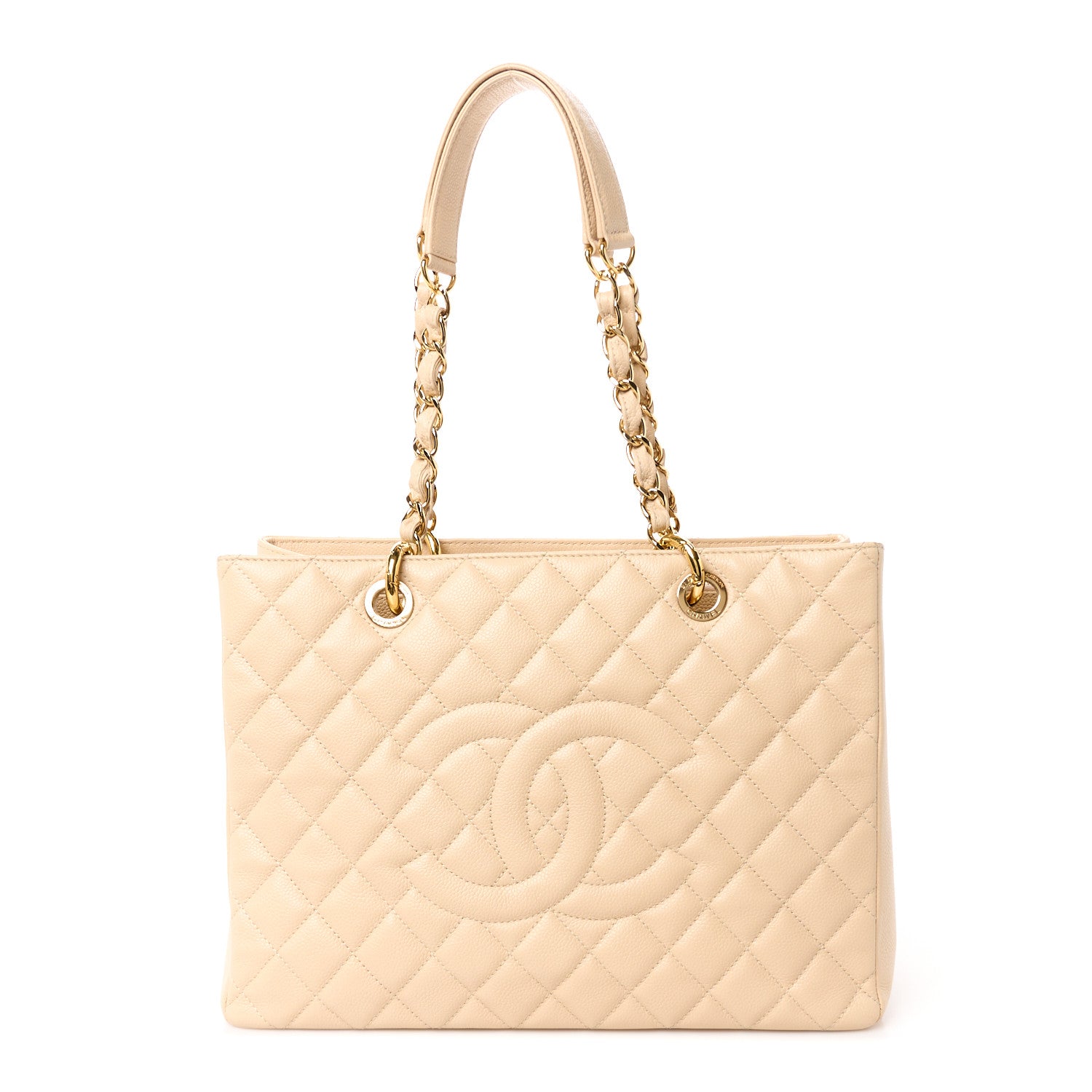 Chanel Caviar Quilted Grand Shopping Tote GST Beige Clair 1 of 11