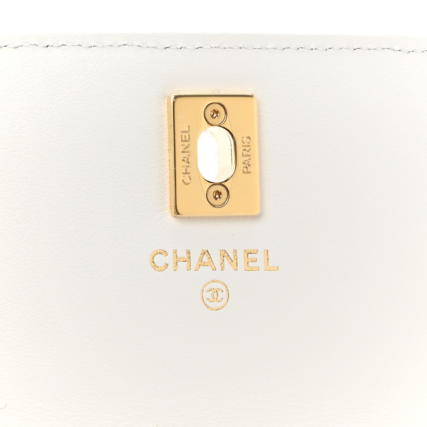 Chanel Shiny Caviar Quilted Flap Charm Wallet On Chain WOC White 9 of 13