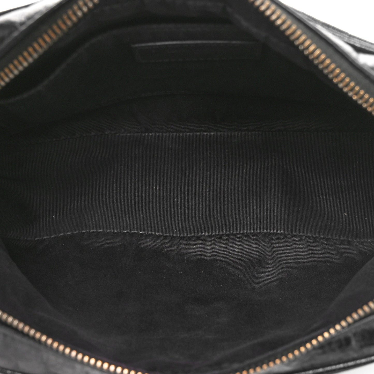 Cracked Shiny Calfskin Monogram Lou Camera Bag Black