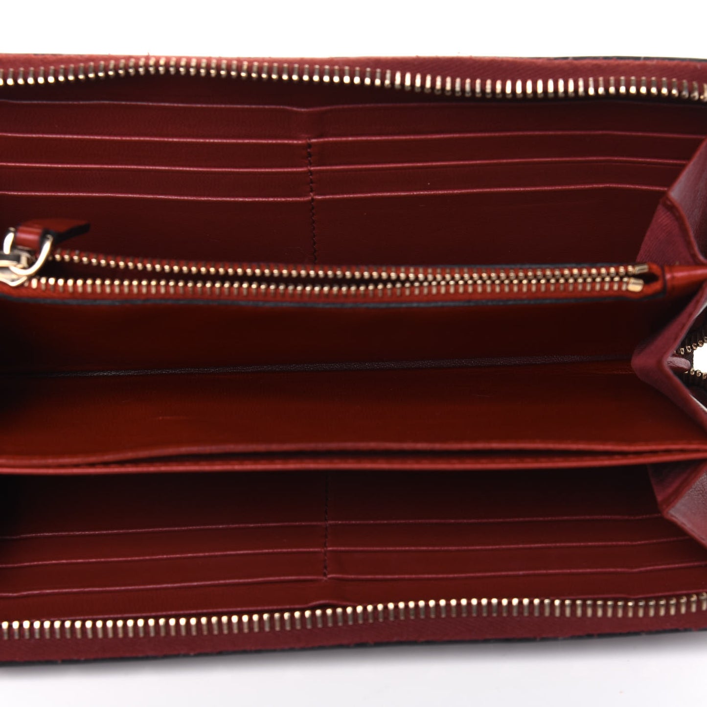 Nappa Rockstud Spike Zip Around Wallet Rubino