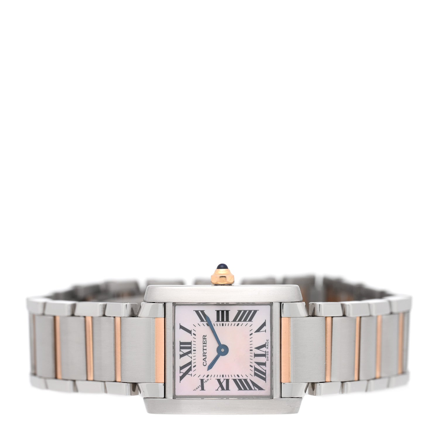 Cartier Stainless Steel 18K Pink Gold Mother of Pearl 20mm Tank Francaise Quartz Watch 2 of 4