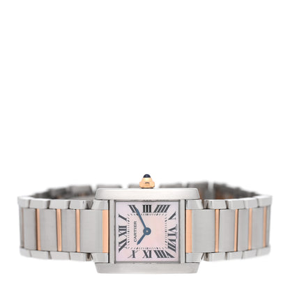 Cartier Stainless Steel 18K Pink Gold Mother of Pearl 20mm Tank Francaise Quartz Watch 2 of 4