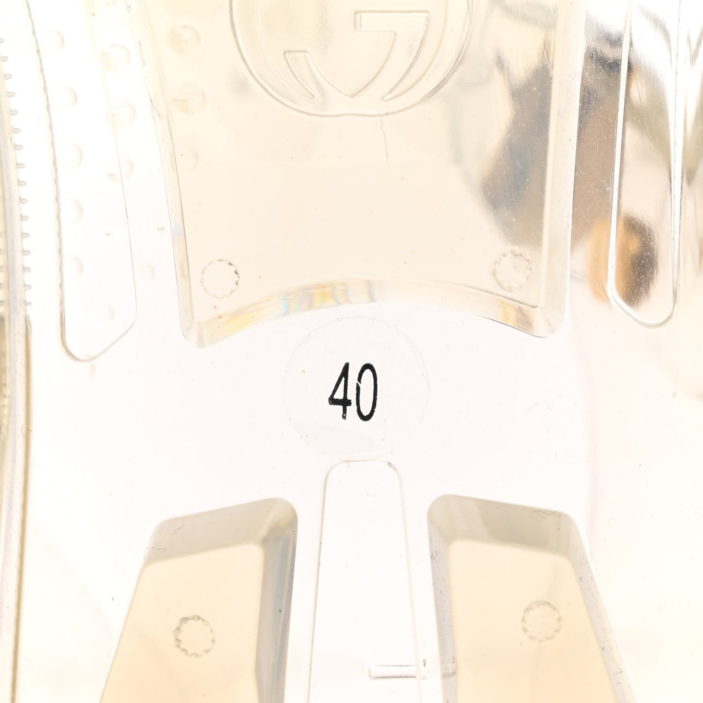Shiny Rubber Double G Buckle Strap Sandals 40 Transparent