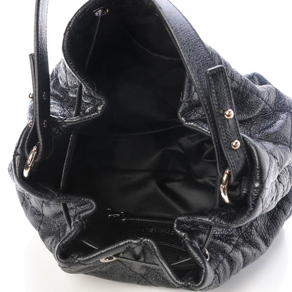Chanel Glazed Calfskin On The Road Drawstring Tote Black 5 of 7