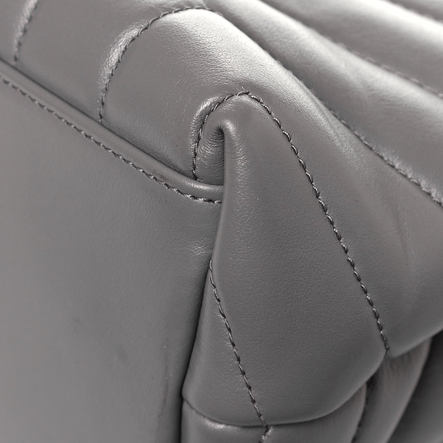 Saint Laurent Calfskin Y Quilted Monogram Medium Loulou Chain Satchel Light Gray 13 of 13