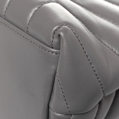Saint Laurent Calfskin Y Quilted Monogram Medium Loulou Chain Satchel Light Gray 13 of 13