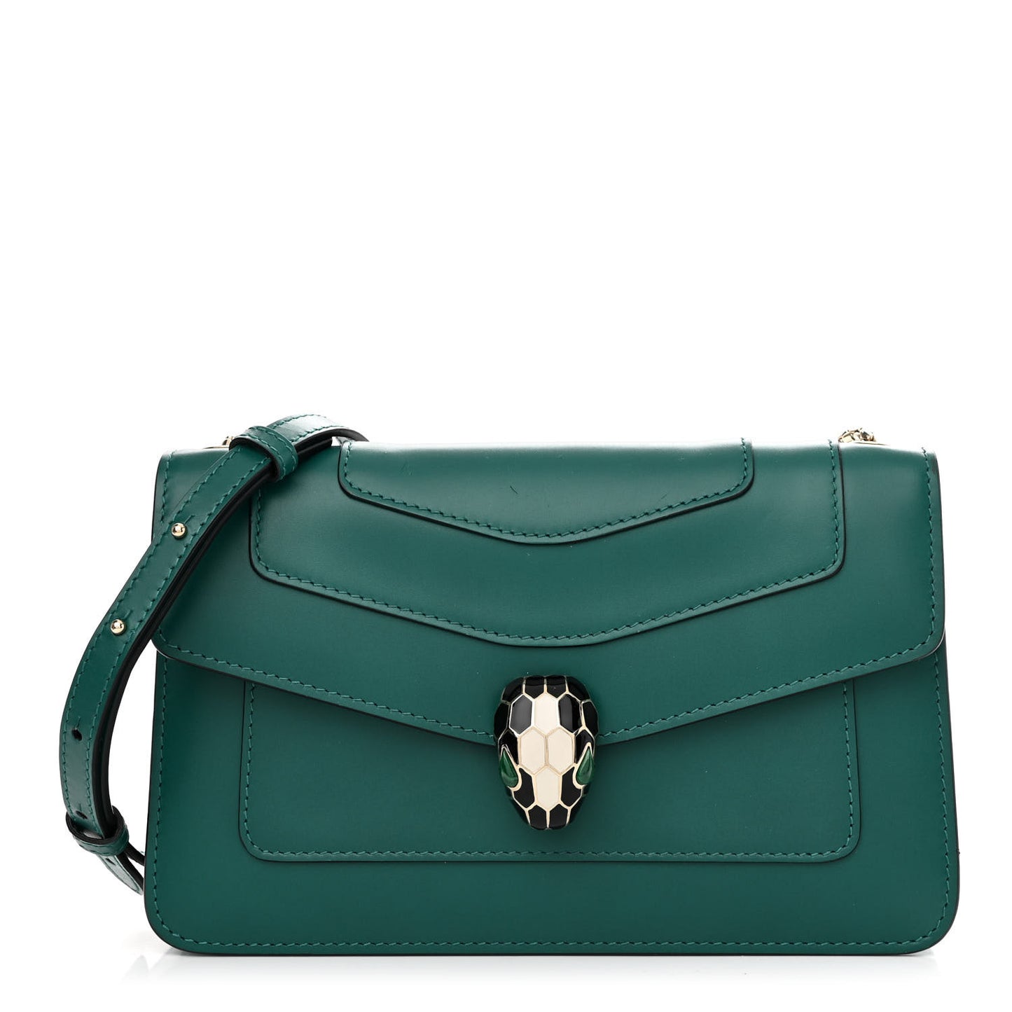 Calfskin Serpenti Forever Shoulder Bag Emerald Green