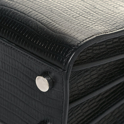 Saint Laurent Calfskin Lizard Embossed Nano Sac De Jour Black 9 of 13