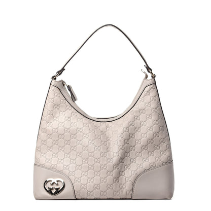Gucci Guccissima Medium Lovely Heart Hobo Off White 1 of 13