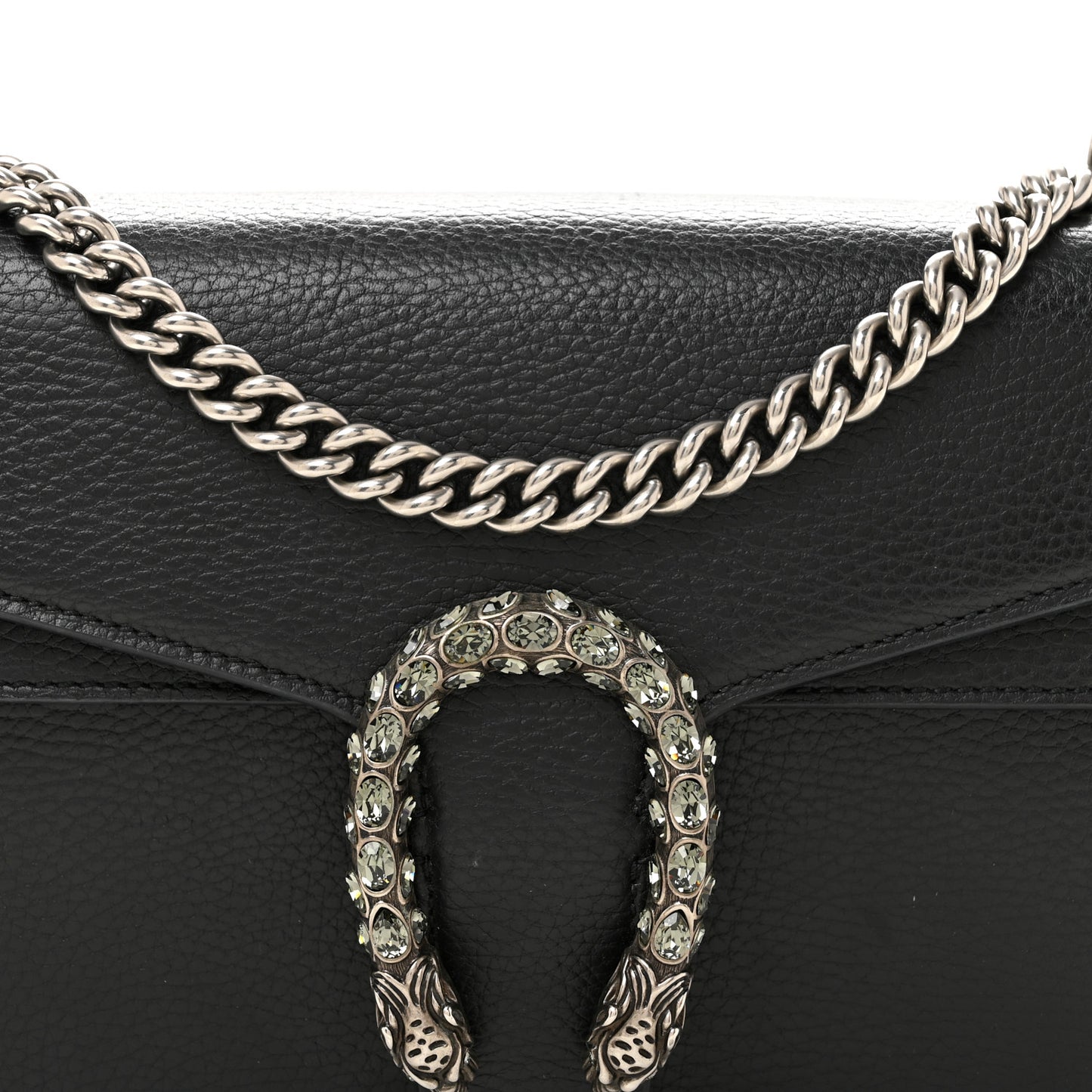 Pebbled Calfskin Small Dionysus Shoulder Bag Black