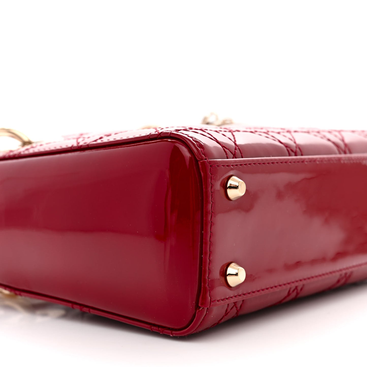 Patent Cannage Mini Lady Dior Red