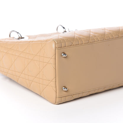 Christian Dior Lambskin Cannage Medium Lady Dior Beige 7 of 13