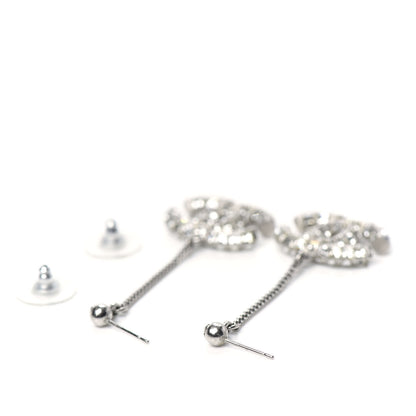 Chanel Baguette Crystal CC Drop Earrings Silver 3 of 3