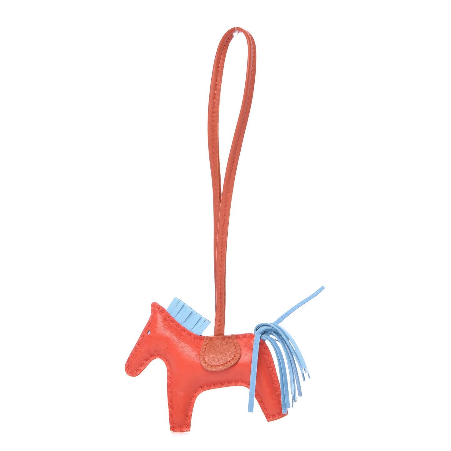 Milo Lambskin Grigri Rodeo Horse Bag Charm PM Capucine Celeste Cornaline