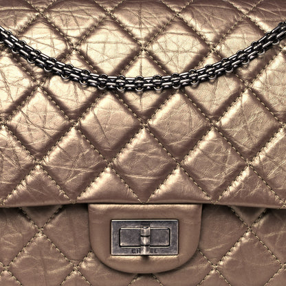 Chanel Metallic Aged Calfskin Quilted 2.55 Reissue 227 Flap Dark Gold 8 of 13