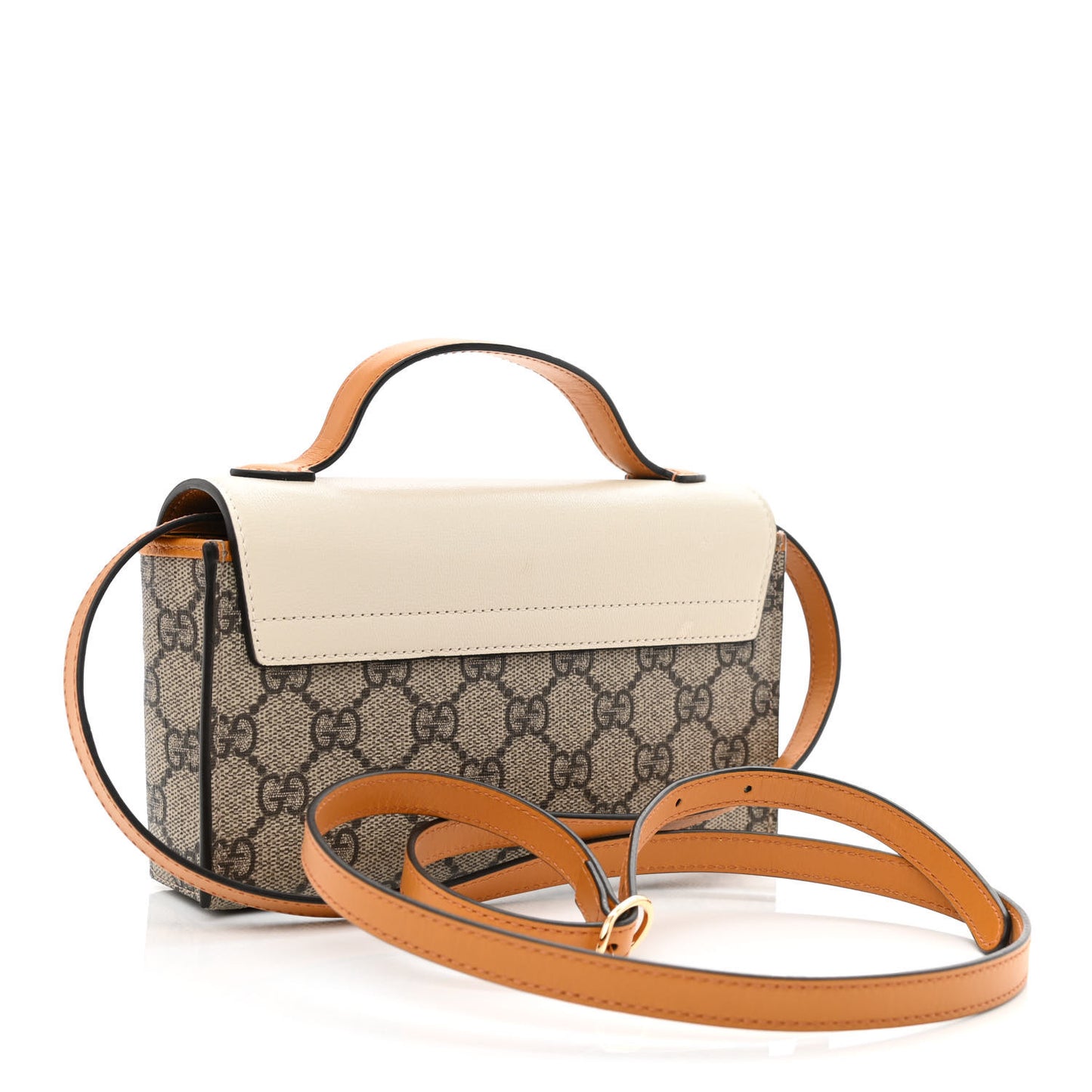 GG Supreme Monogram New Sakai Calfskin Mini Padlock Top Handle Shoulder Bag Beige Ebony Mystic White Sun Oil