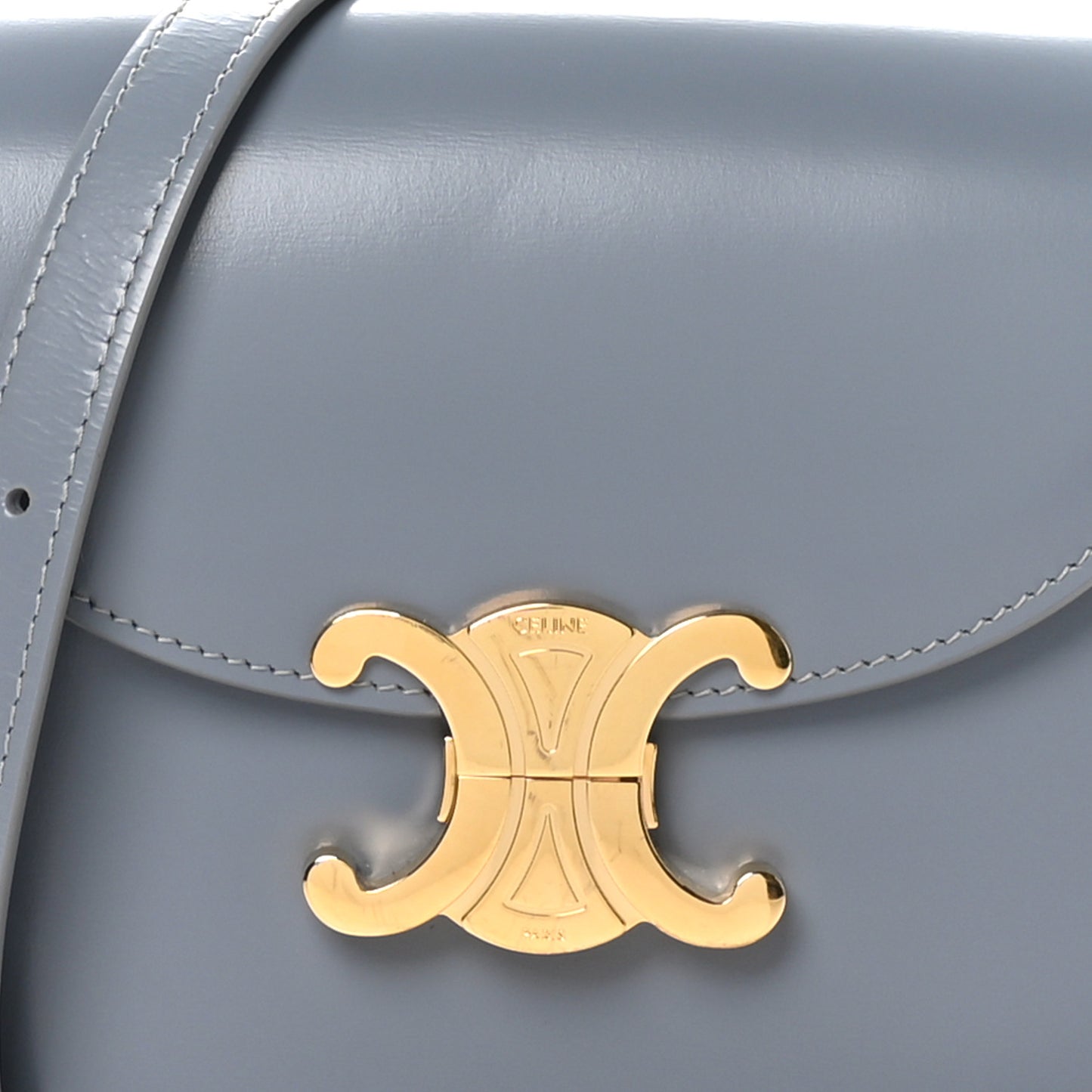Shiny Calfskin Teen Besace Blue Grey