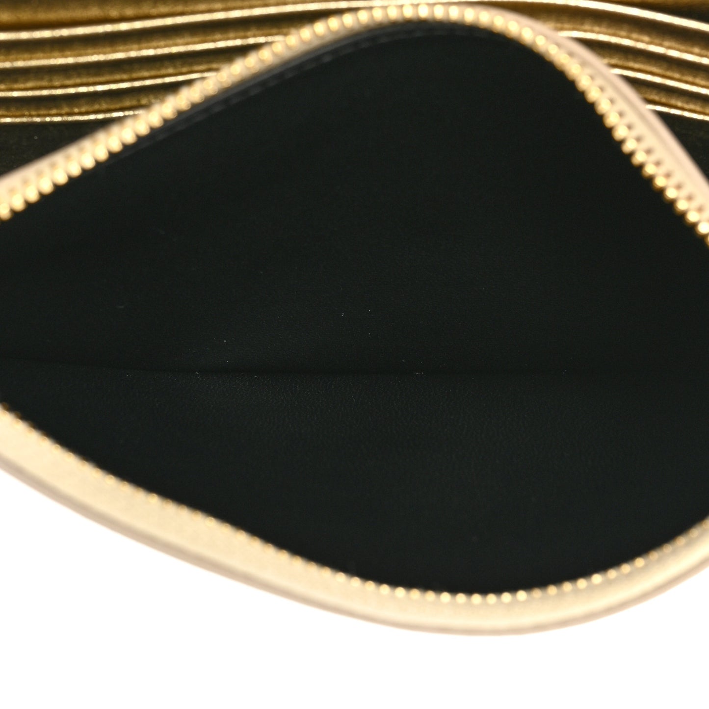 Metallic Calfskin Monogram Envelope Chain Wallet Gold