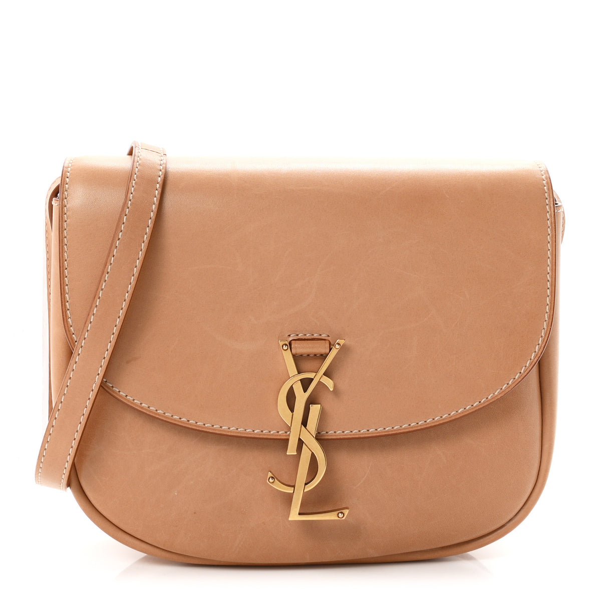 Smooth Vintage Calfskin Monogram Medium Kaia Satchel Gold