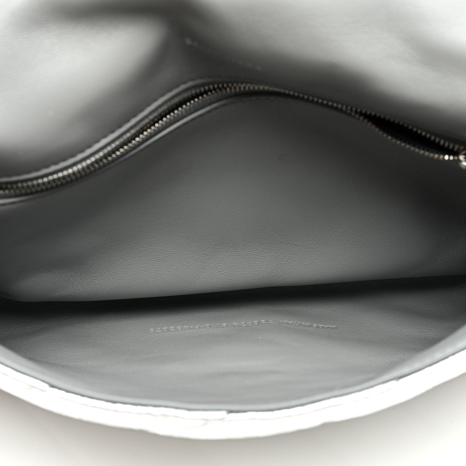Balenciaga Metallic Calfskin Quilted Medium Crush Pochette Clutch Silver 5 of 6