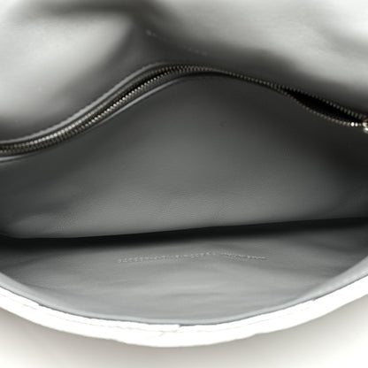 Balenciaga Metallic Calfskin Quilted Medium Crush Pochette Clutch Silver 5 of 6