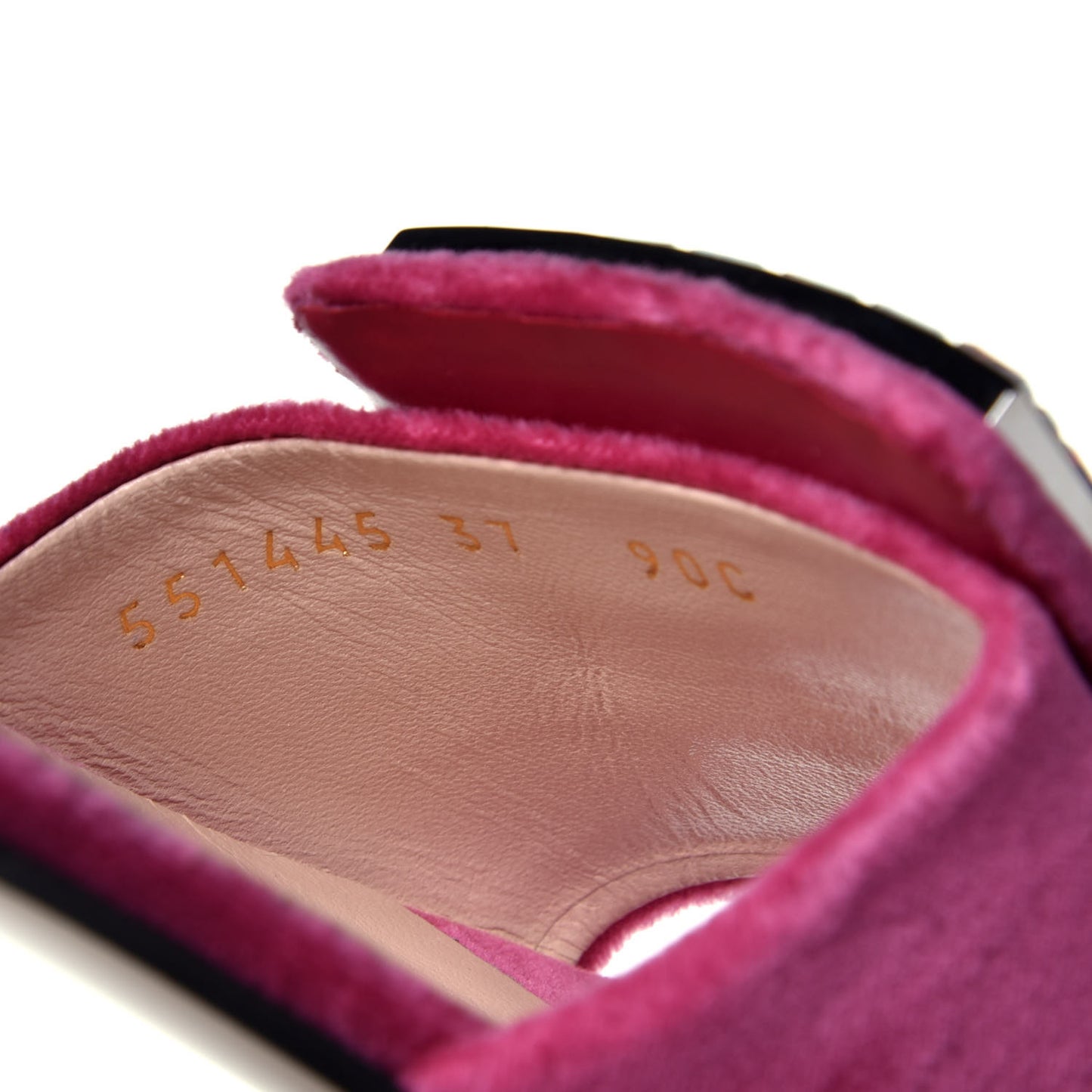 Velvet Crystal Square G Madelyn Slide Sandals 37 Light Raspberry Rose