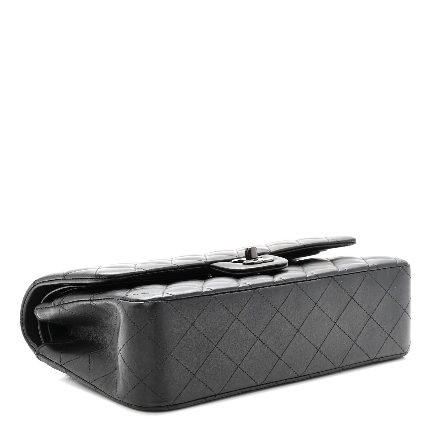 Chanel Lambskin Quilted Medium Double Flap So Black 4 of 10