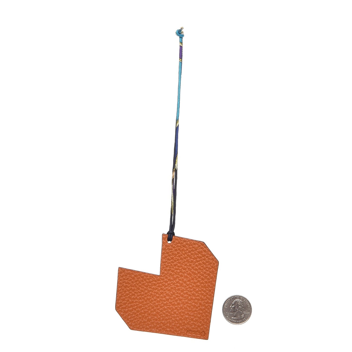 Togo Epsom Petit H Heart Bag Charm Orange Bleu Electrique