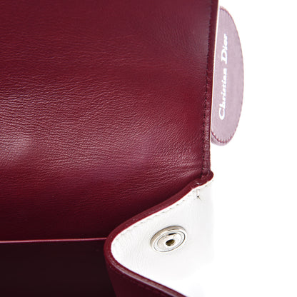 Christian Dior Calfskin Be Dior Double Flap White Burgundy 12 of 13