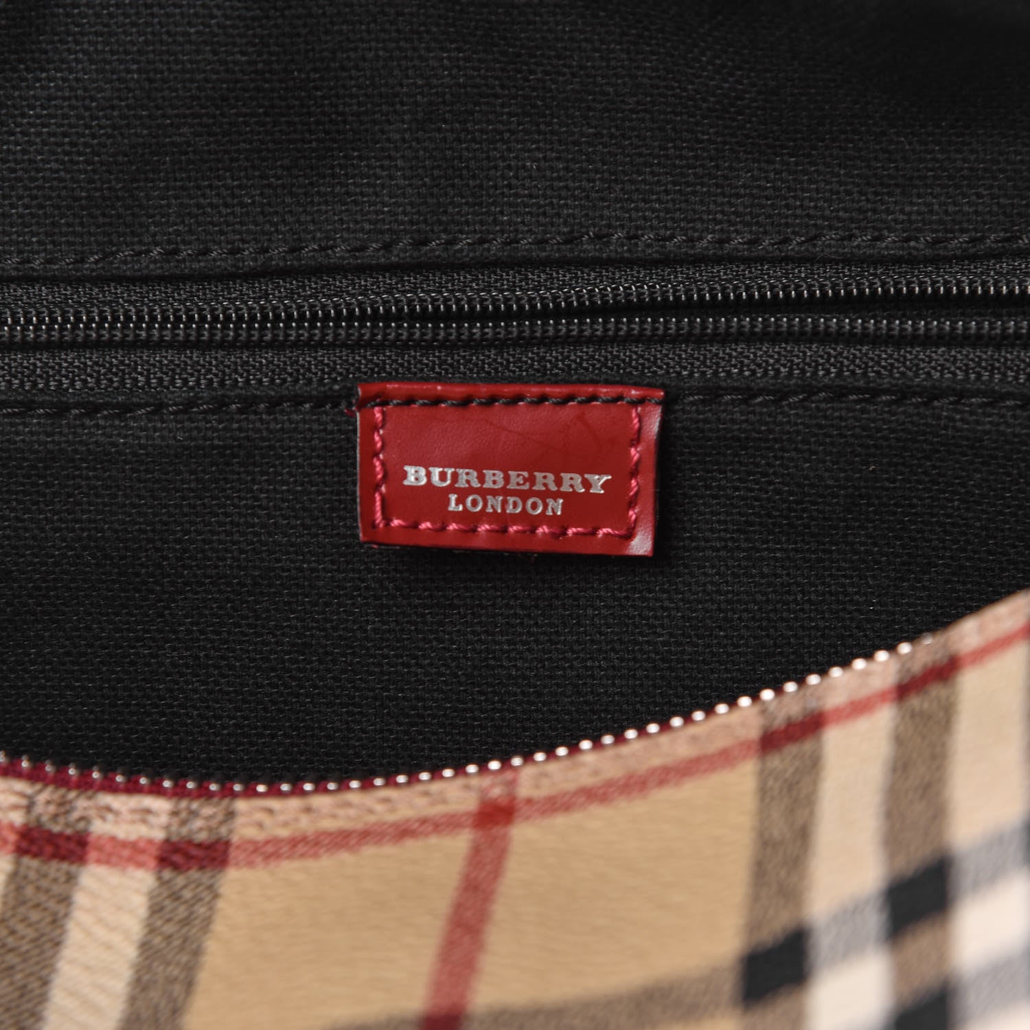 Burberry Haymarket Check Barrel Bag Red 6 of 11
