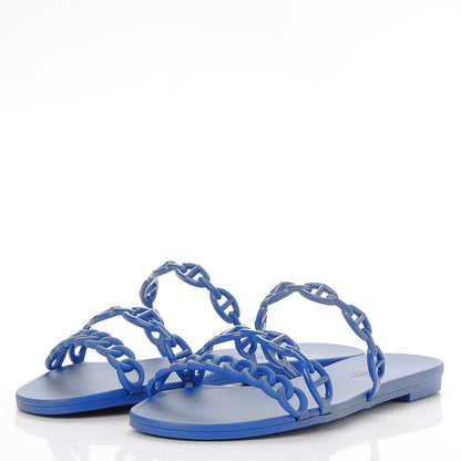 Hermes Rubber Chaine d'Ancre Rivage Sandals 38 Bleu Smalt 3 of 8