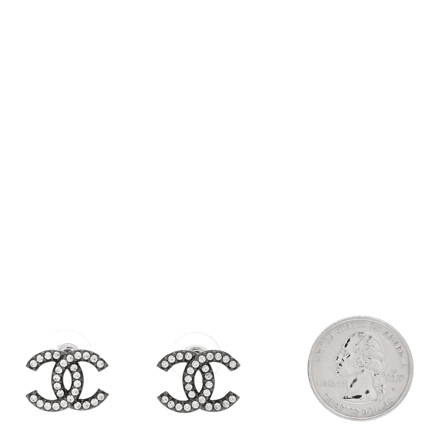 Ruthenium Crystal CC Earrings Silver