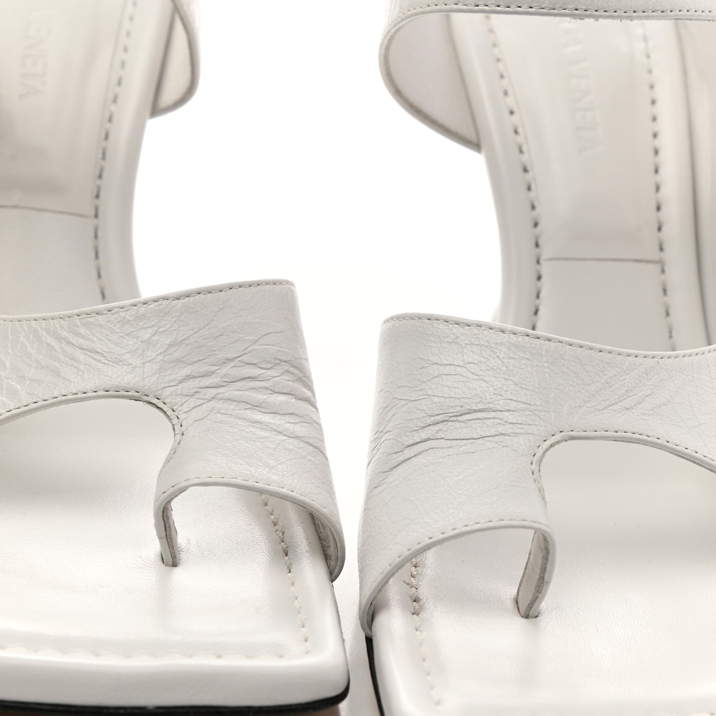 Nappa Crunch Lux Sandals 38 Optic White