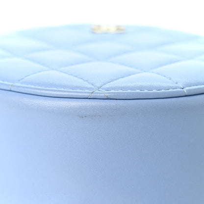 Chanel Lambskin Quilted Round Clutch With Chain Light Blue 11 of 11